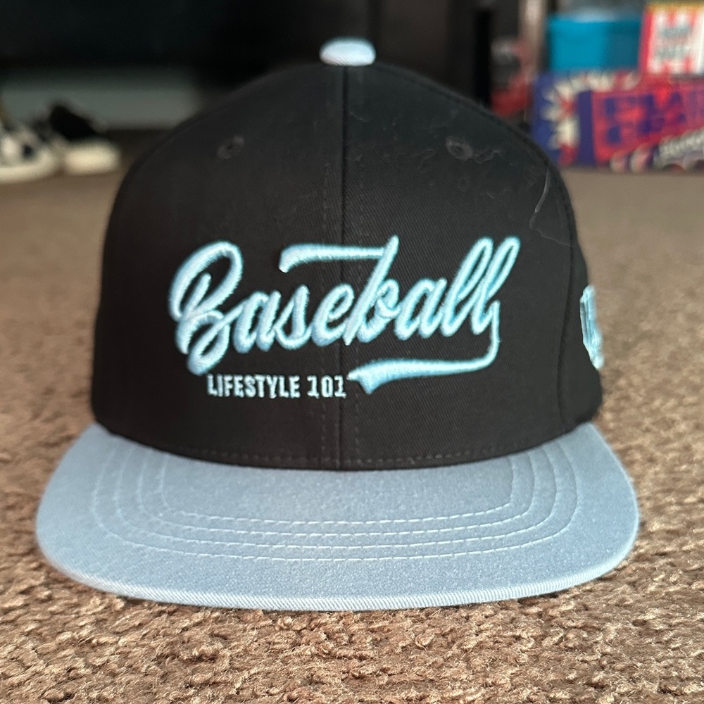 Black Cap with Light Blue Brim